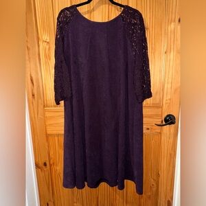 Julian Taylor Deep Purple Long Sleeve Dress